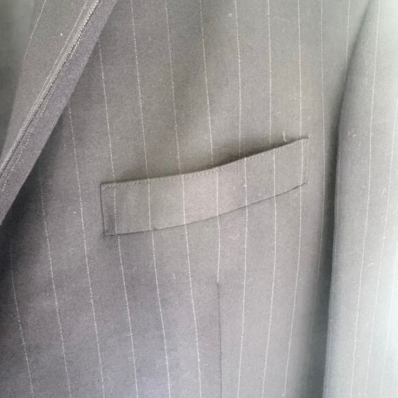 Vintage Brooks Brothers Men’s 40R Worsted Wool Blazer Black Pinstripe USA Made - Picture 5 of 9